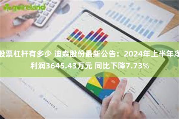 股票杠杆有多少 迪森股份最新公告：2024年上半年净利润3645.43万元 同比下降7.73%