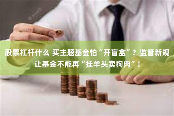 股票杠杆什么 买主题基金怕“开盲盒”？监管新规让基金不能再“挂羊头卖狗肉”！